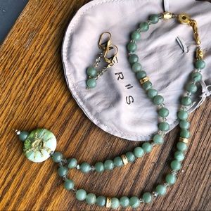 Aventurine necklace earring set